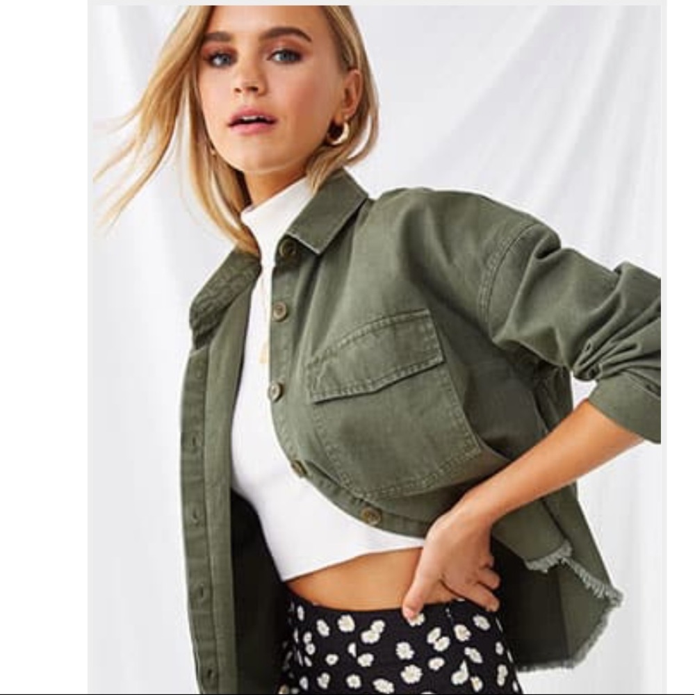 Camo Green Fitted Jean Jacket